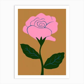 Pink Rose In Brown Art Print