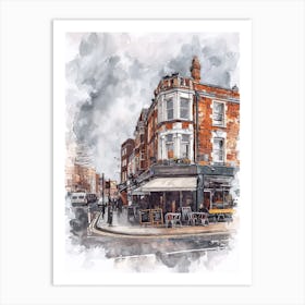 Hammersmith London Borough   Street Watercolour 4 Art Print