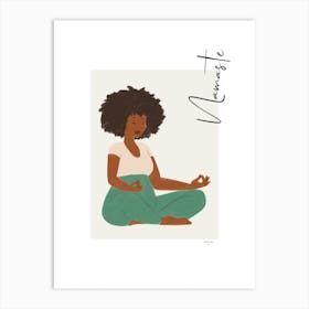 Namaste VII - person, yoga, namaste, silhouette, self love, minimalistic, pastel, boho, spirituality, yoga pose, yogi, mural, illustration, fine art, mindfulness Art Print