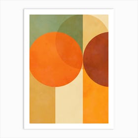 Mid Mod Retro Geo Fall colours 2/2 Art Print