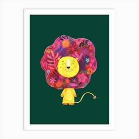 Roar Little Lion Green Art Print