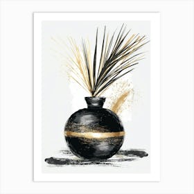 Black And Gold Vase 1 Art Print