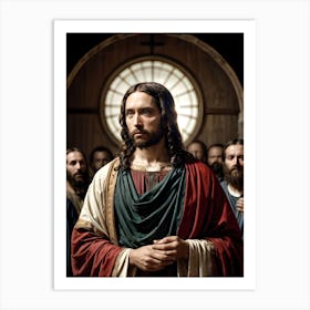 Jesus In The Church Art Print