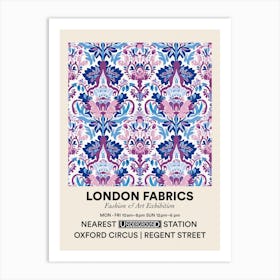 Poster Rose Mist London Fabrics Floral Pattern 3 Art Print