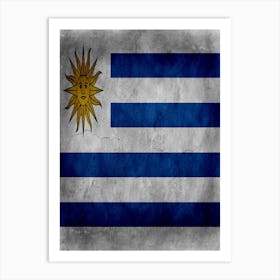 Uruguay Flag Texture Art Print