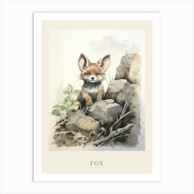 Beatrix Potter Inspired  Animal Watercolour Fox 3 Art Print