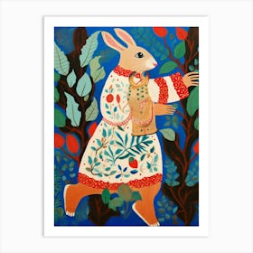 Maximalist Animal Painting Rabbit 1 Art Print