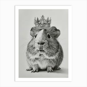 Guinea Pig With Crown Art Print