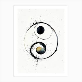 Yin Yang Symbol Minimal Watercolour Art Print