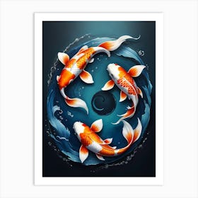 Koi Fish Yin Yang Painting (22) Art Print
