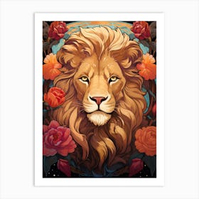 Lion Art Painting  Art Nouveau 3 Art Print