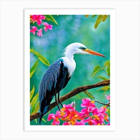 Egret Tropical bird Art Print