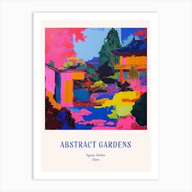 Colourful Gardens Yuyuan Garden China 1 Blue Poster Art Print