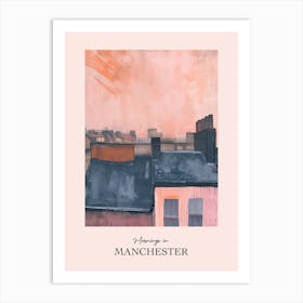 Mornings In Manchester Rooftops Morning Skyline 2 Art Print