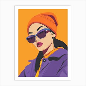 Girl In Sunglasses 20 Art Print