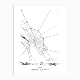 Chalons En Champagne,France Minimalist Map Art Print