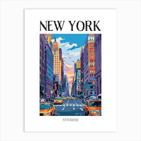 Fifth Avenue New York Colourful Silkscreen Illustration 2 Poster Art Print