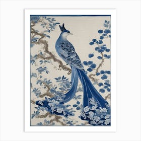 Blue Peacock Art Print