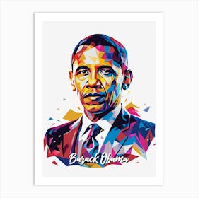 Barack Obama 2 Portrait WPAP Pop Art Art Print