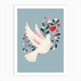 Dove With Flowers 3 Art Print