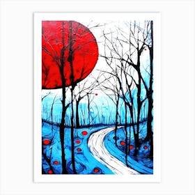 Road Less Traveled - Road In The Woods Art Print