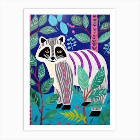 Maximalist Animal Painting Raccoon 2 Art Print