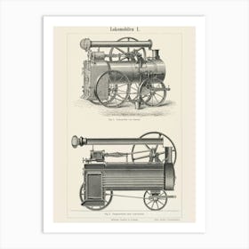 Antique Steam Engine Art Print