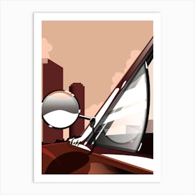 Classic Car With A Mirror Art Print