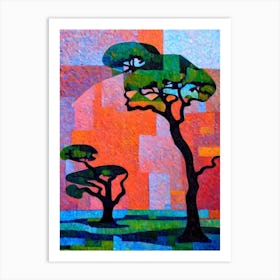 Cork Oak Tree Cubist Art Print