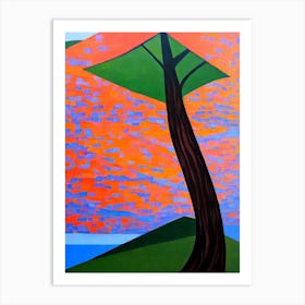 Tamarack Tree Cubist 2 Art Print