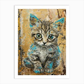 Kitten Gold Effect Collage 1 Art Print