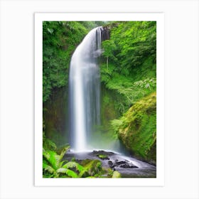 Selvatura Park Waterfall, Costa Rica Realistic Photograph (1) Art Print