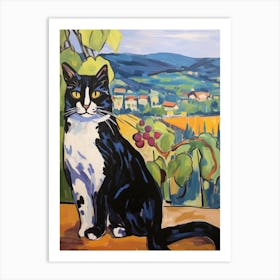 Painting Of A Cat In Montalcino Italy 4 Art Print