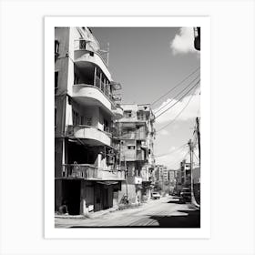 Beirut, Lebanon, Mediterranean Black And White Photography Analogue 3 Art Print