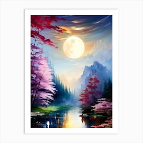Full Moon In The Forest 1 Art Print