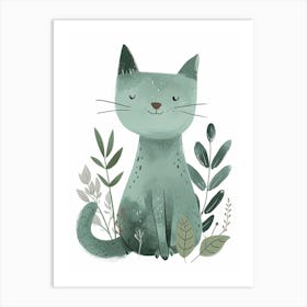 Chausie Cat Clipart Illustration 8 Art Print