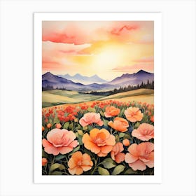 Default A Vividly Serene Painting Depicts A Breathtaking Sunse 0 2 Art Print