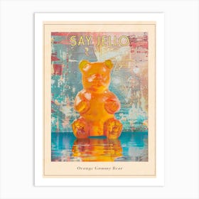 Orange Gummy Bear Jelly Retro Collage 2 Poster Art Print