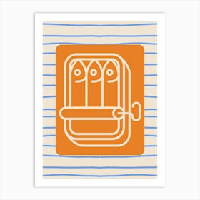 Sardines Orange & Blue Art Print