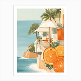 Oranges On The Beach Art Print