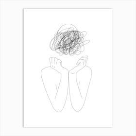 Woman One Line art Art Print