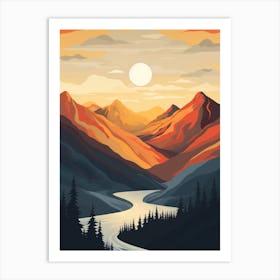 Mountains Abstract Minimalist 5 Art Print