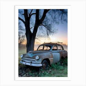 Old Car In The Field Art Print