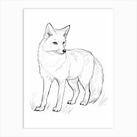 B&W Arctic Fox Art Print