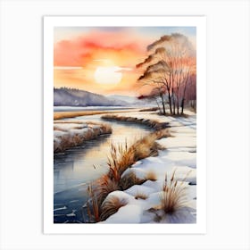 Winter Landscape Painting 8 Art Print