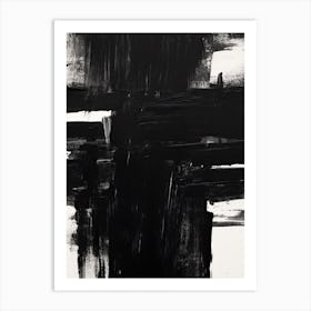 Black Brush Strokes Abstract 4 Art Print