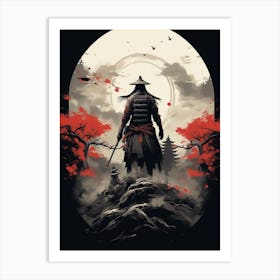 Japanese Samurai Illustration 19 Art Print