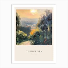 Griffith Park Los Angeles Vintage Cezanne Inspired Poster Art Print