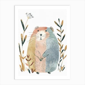 Charming Nursery Kids Animals Guinea Pig 1 Art Print