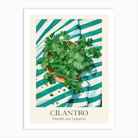 Marche Aux Legumes Cilantro Summer Illustration 9 Art Print